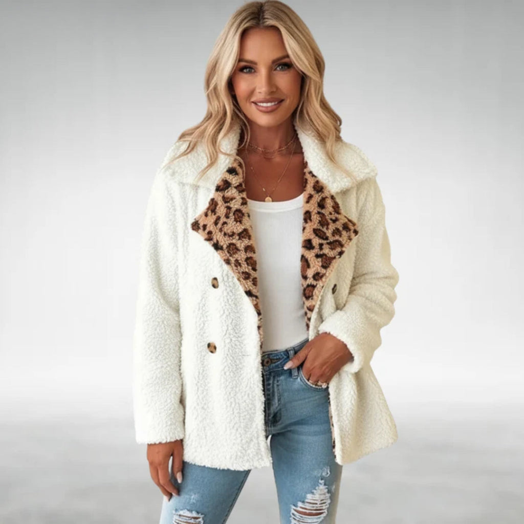 Jocelyn Cozy Leopard Teddy Coat