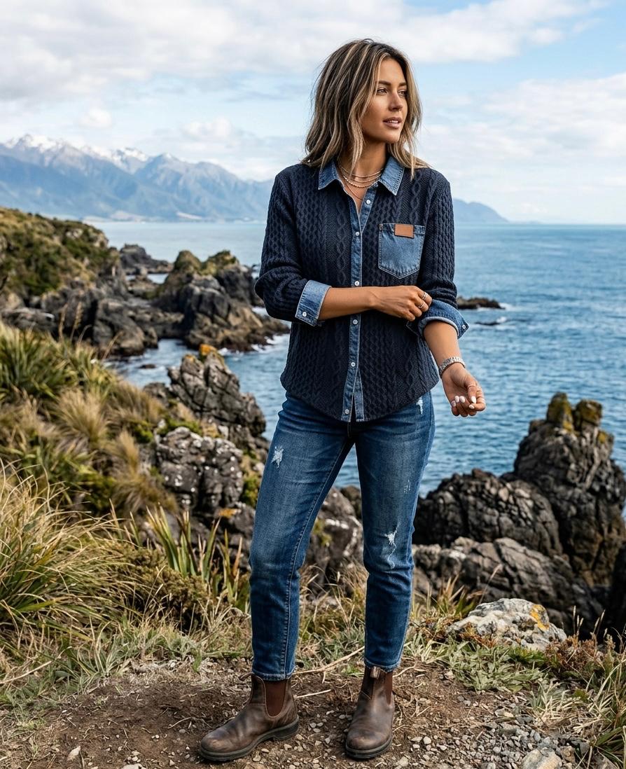 Simone Denim Patchwork Shirt