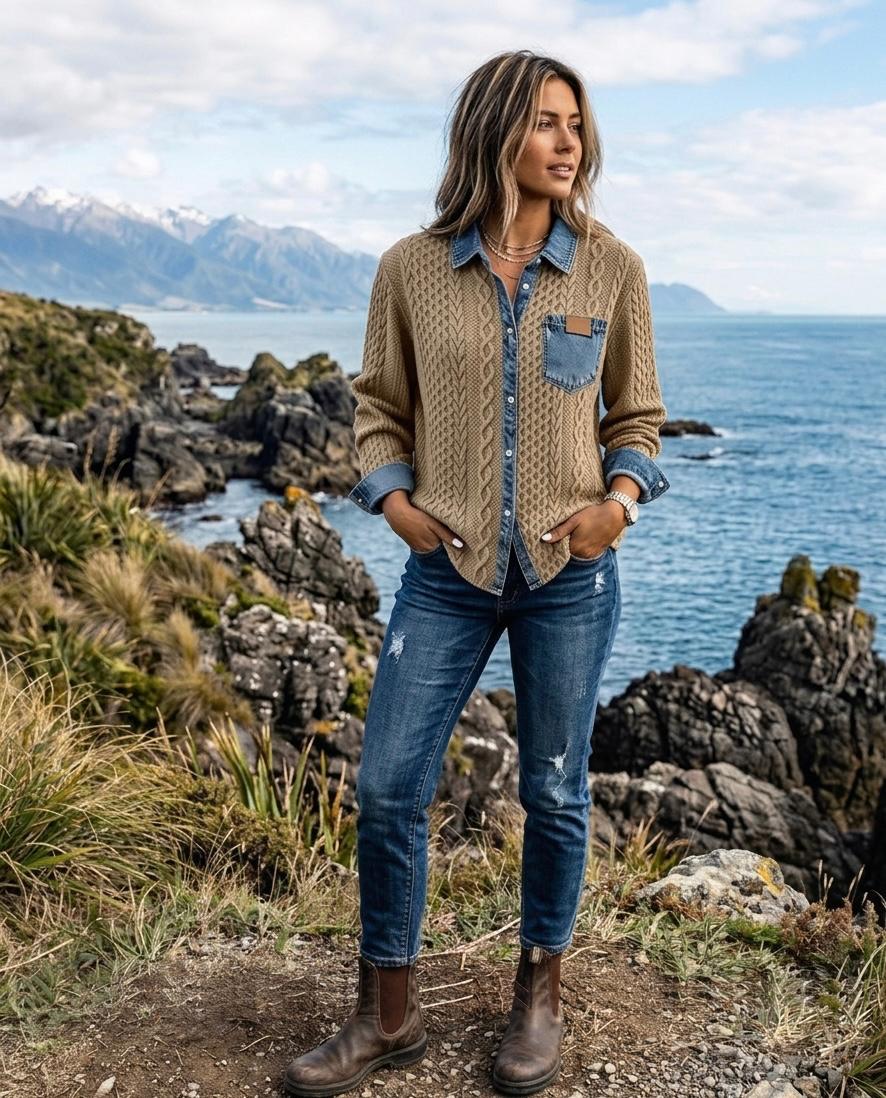 Simone Denim Patchwork Shirt