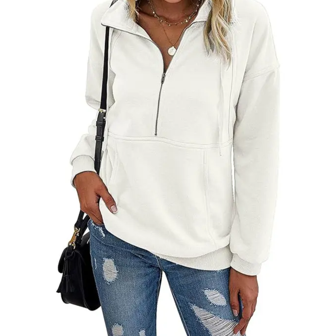 Lynette Cozy Half-Zip Fleece Sweatshirt
