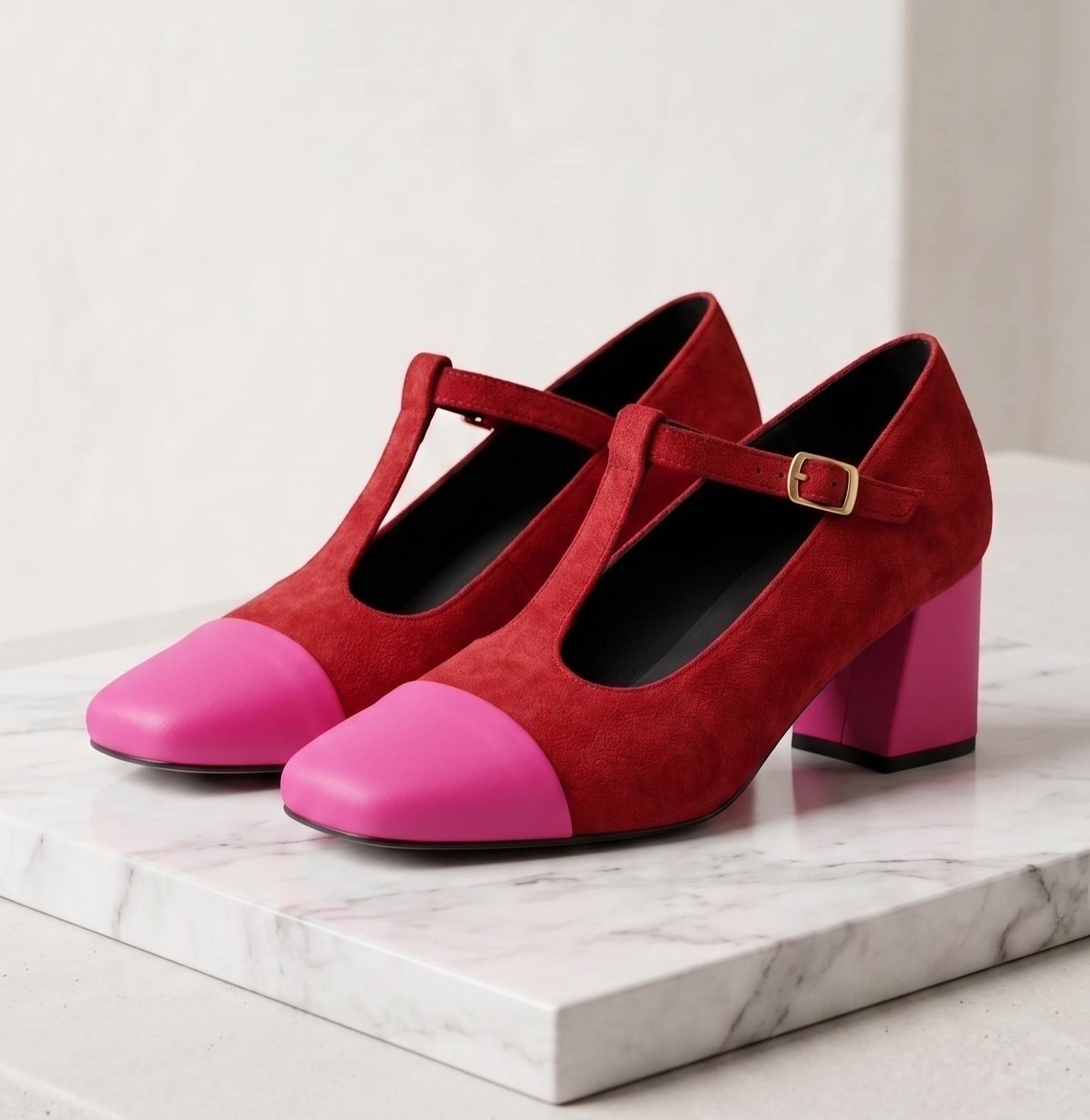 Celeste Two-Tone Heel Loafers