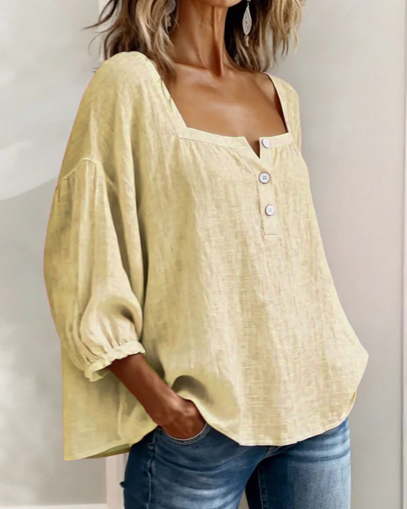 Natalie Neck Long Sleeve Blouse