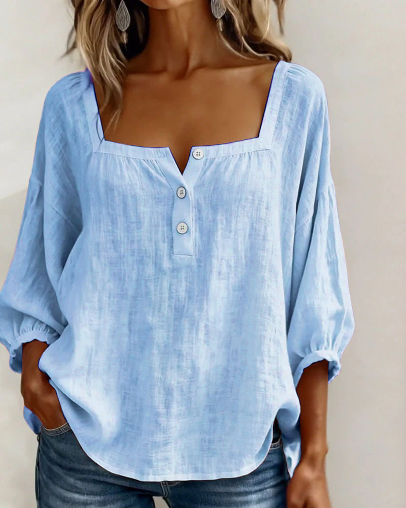 Natalie Neck Long Sleeve Blouse