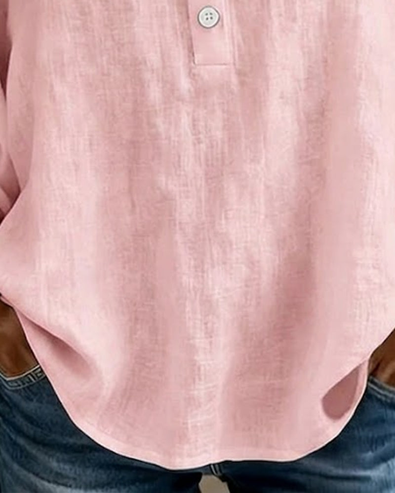 Barbara Cotton Blend Blouse with Puff Sleeves