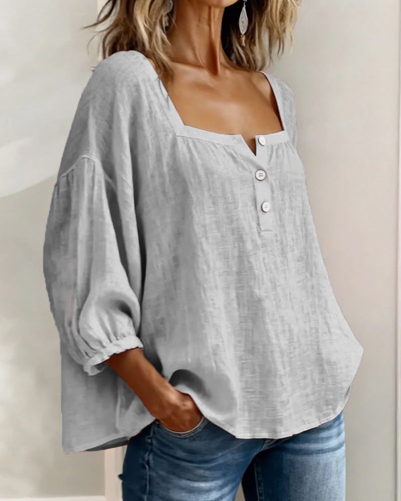 Natalie Neck Long Sleeve Blouse