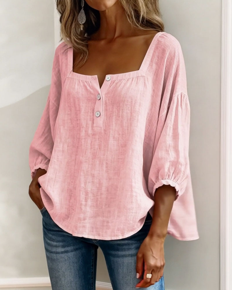 Natalie Neck Long Sleeve Blouse