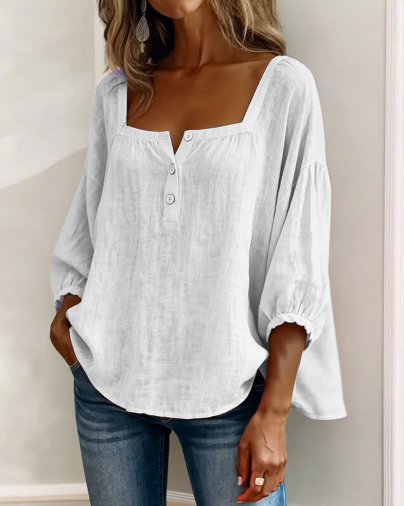 Natalie Neck Long Sleeve Blouse