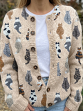 Aroha Cat Gallery Artistic Cardigan