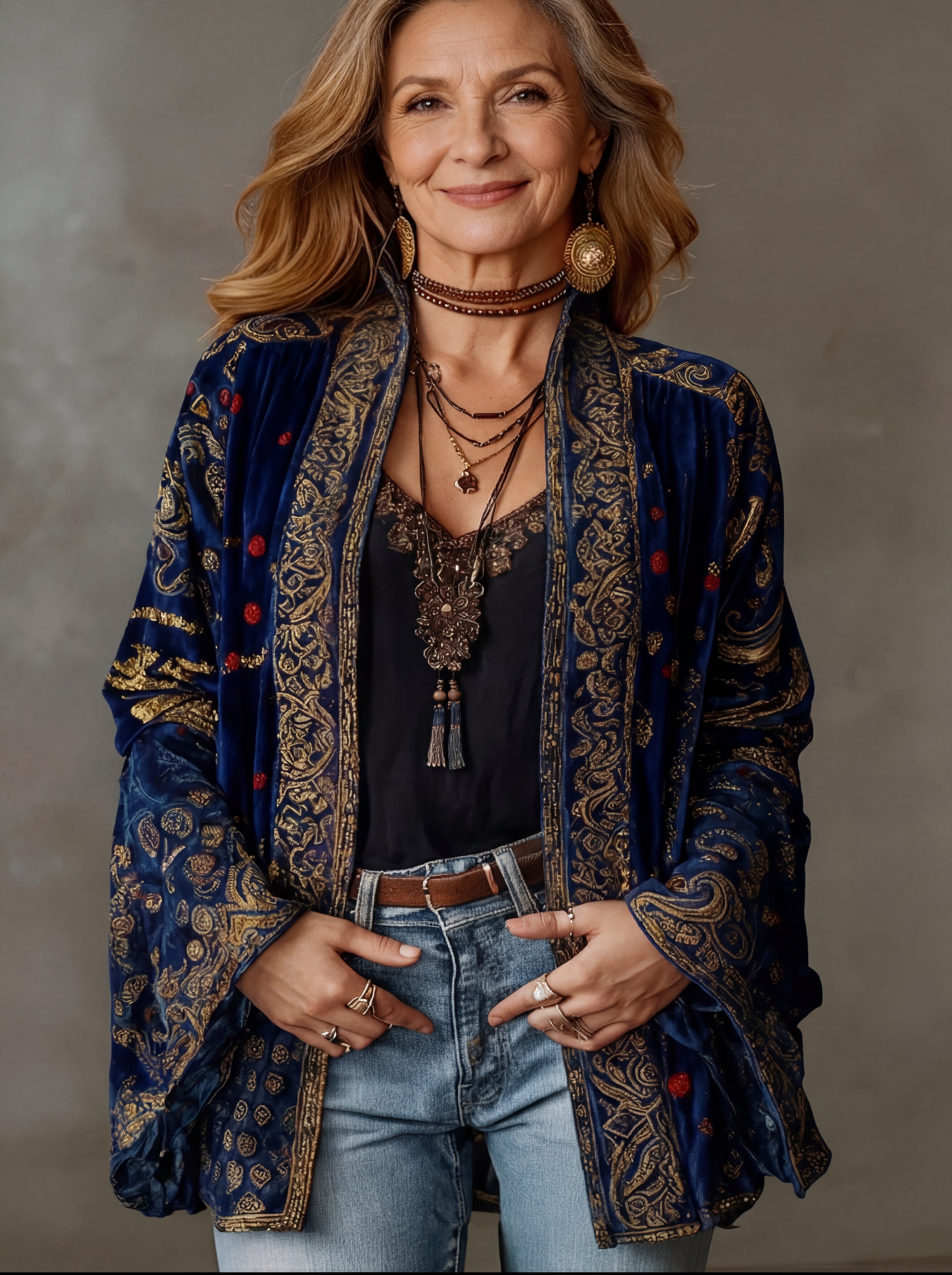 Lauren Boho Embroidered Kimono Cardigan