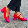 Celeste Two-Tone Heel Loafers