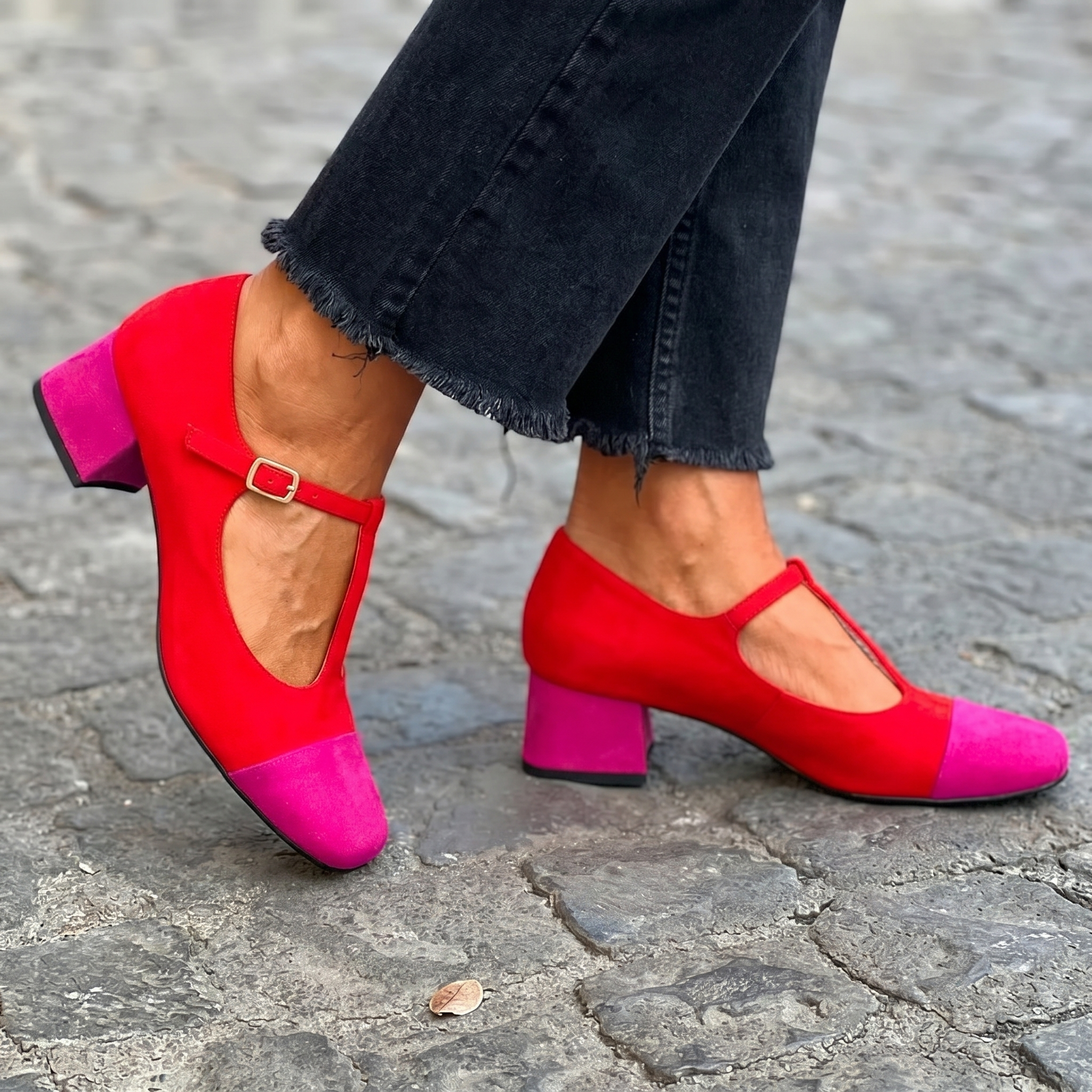 Celeste Two-Tone Heel Loafers