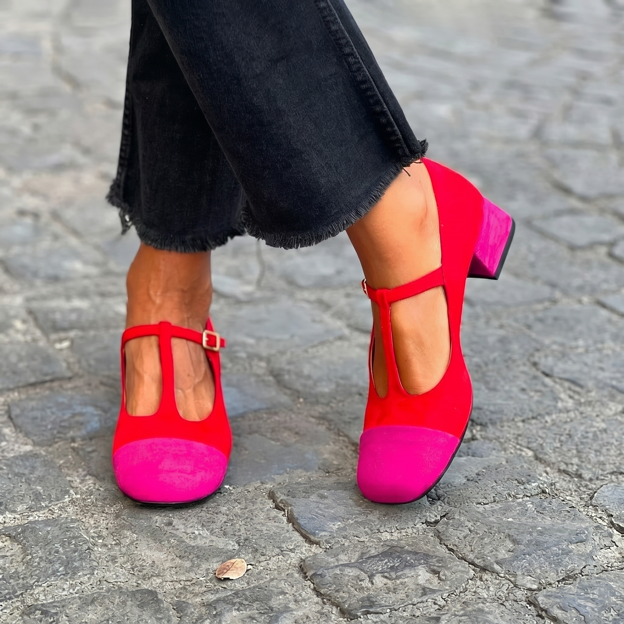 Celeste Two-Tone Heel Loafers
